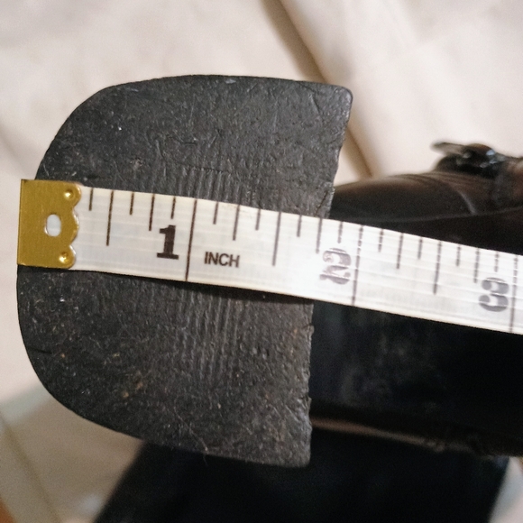 Steve Madden Chunky Platform Shush Black Heeled Boots Sz 10B - Picture 11 of 16